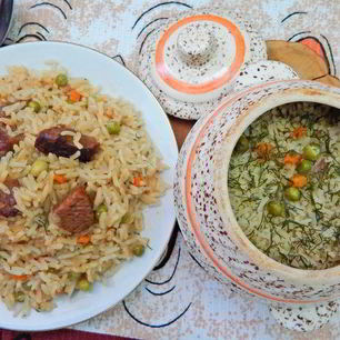 Рецепт Риса с говядиной в горшочках