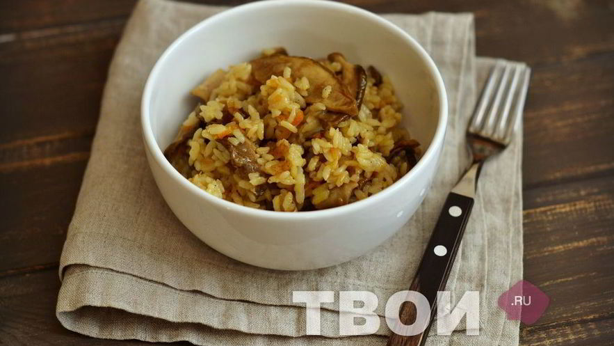 Рецепт риса с грибами в мультиварке