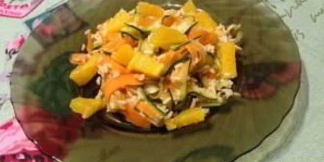Рецепт риса с морковкой, цуккини и апельсином