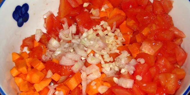 Рецепт риса с овощами и куриным филе