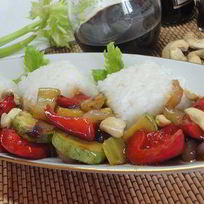 Рис с овощами в азиатском стиле