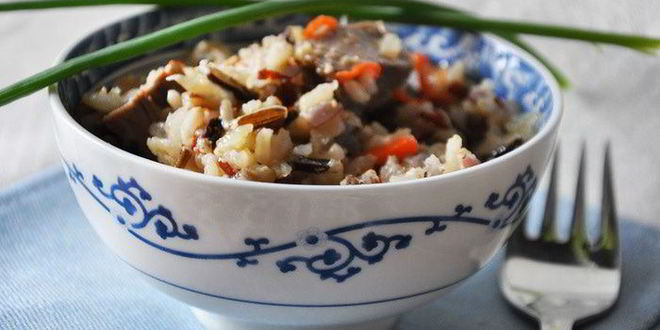 Рецепт трехцветного риса с уткой