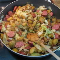 Рецепт Жареной картошки с капустой