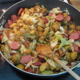 Рецепт Жареной картошки с капустой