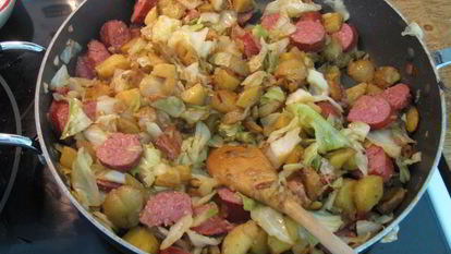 Рецепт Жареной картошки с капустой