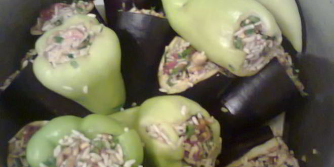 Рецепт долмы с баклажаном и болгарским перцем
