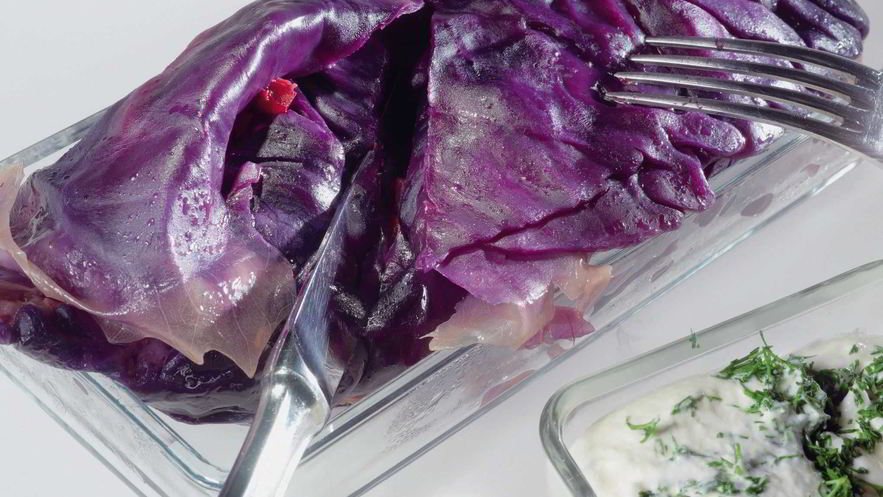 Рецепт голубцов из красной капусты с уткой