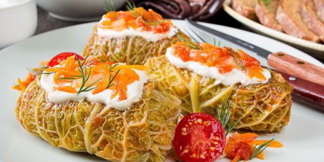 Рецепт голубцов из савойской капусты со сладким перцем