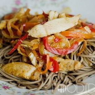 Рецепт Гречневой лапши с овощами