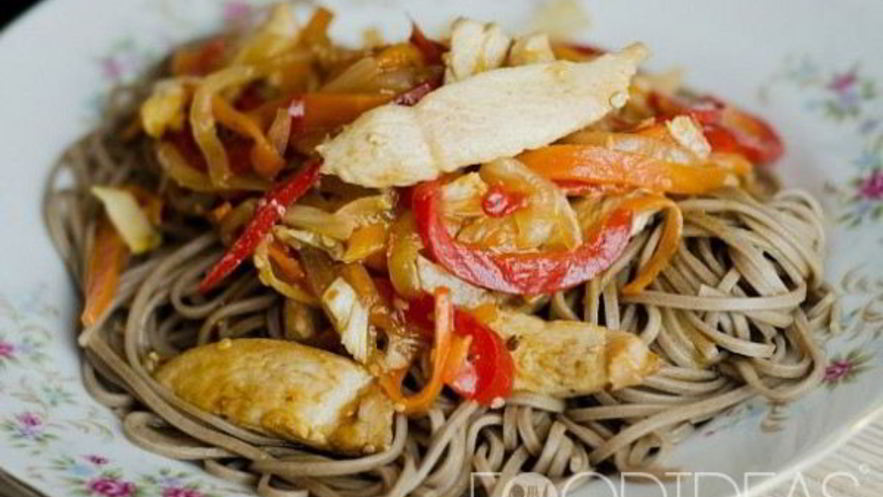 Рецепт гречневой лапши с овощами