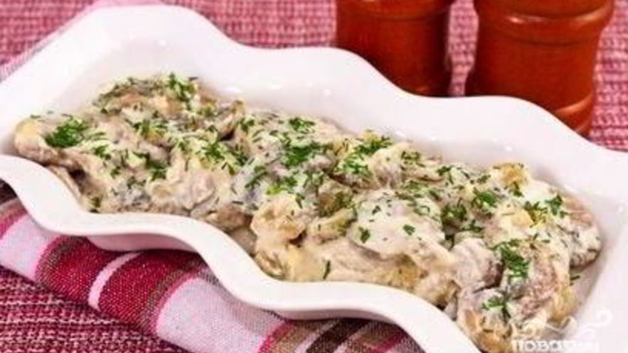 Рецепт белых грибов в сметане