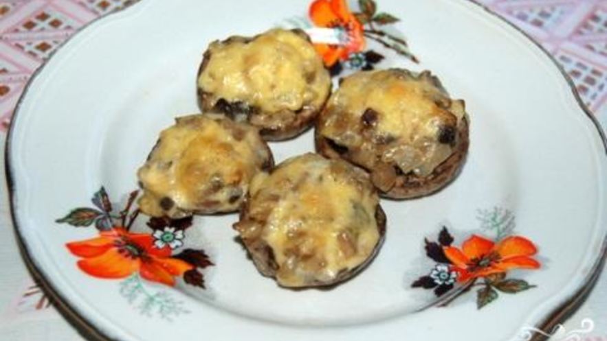 Рецепт фаршированных шампиньонов с сыром