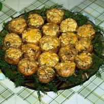 Рецепт Грибов, запеченных с сыром в духовке