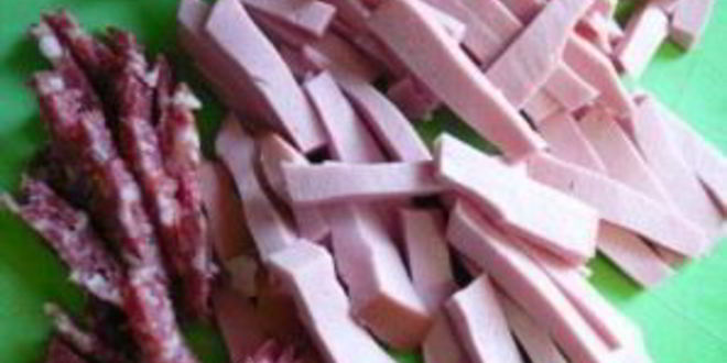 Рецепт грибов, жаренных с колбасой