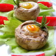 Рецепт Шампиньонов, фаршированных перепелиными яйцами