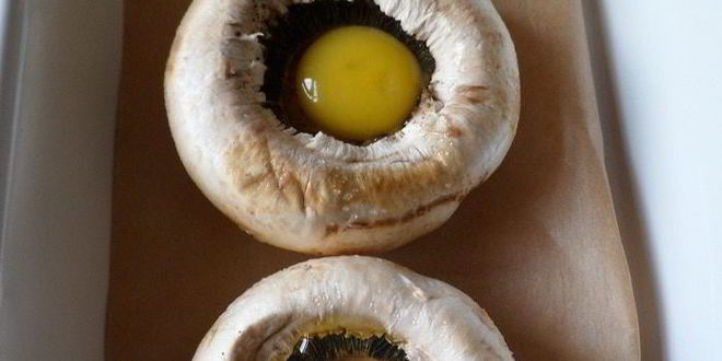 Рецепт шампиньонов, фаршированных перепелиными яйцами