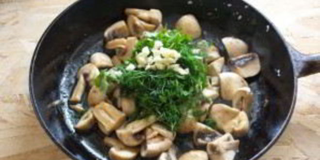 Рецепт шампиньонов с чесноком и зеленью