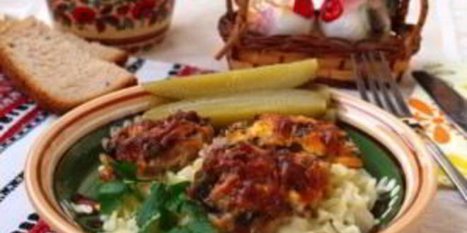 Рецепт шампиньонов со свининой в духовке