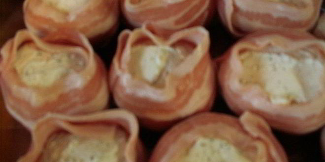 Рецепт шампиньонов в беконе