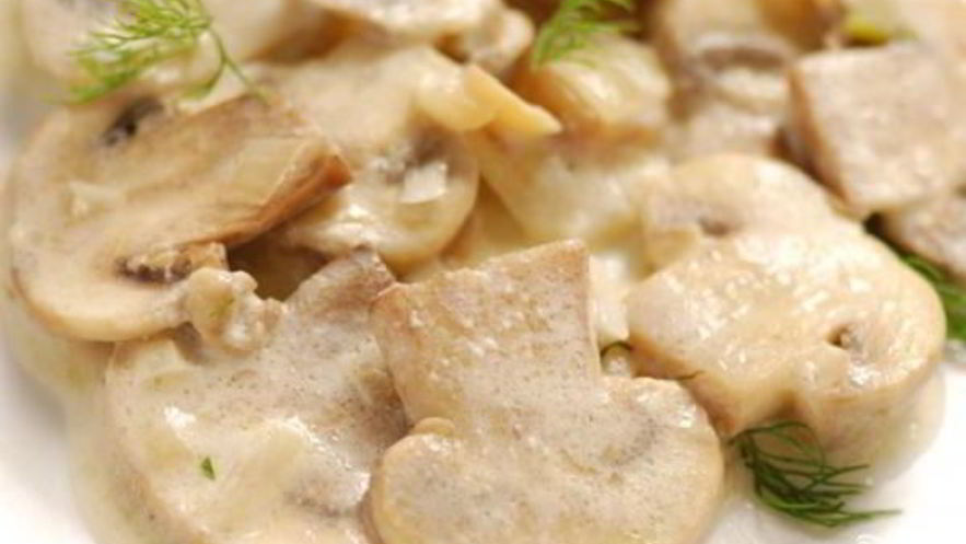Рецепт шампиньонов в сливочном соусе