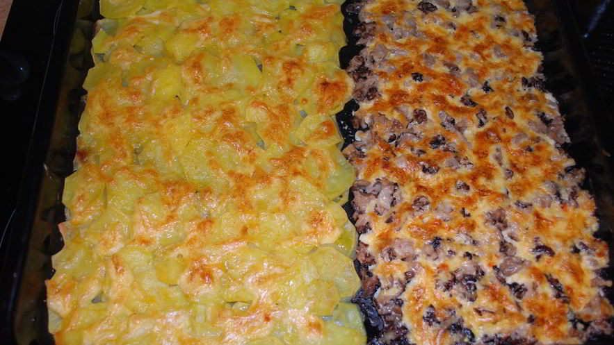 Рецепт сморчков запеченных под сыром с картофелем