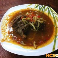 Рецепт Гуляша из гуся в казане на природе