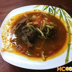 Рецепт Гуляша из гуся в казане на природе