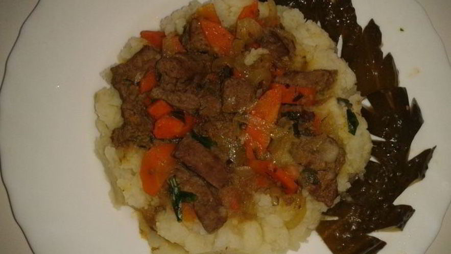 Рецепт картофельного пюре с печенкой