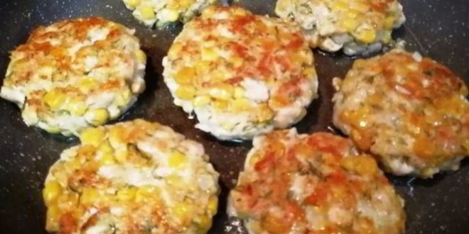 Рецепт котлет из курицы и кукурузы