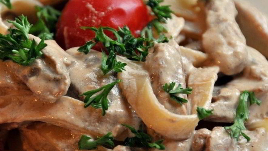 Рецепт лапши с курицей и грибами