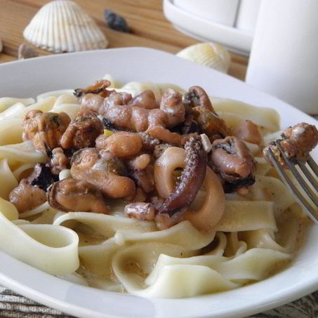 Рецепт Лапши с морепродуктами