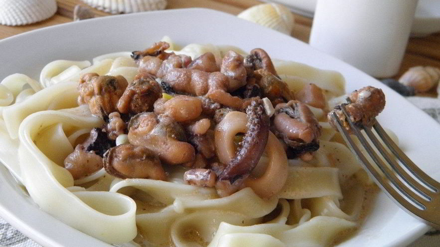 Рецепт лапши с морепродуктами