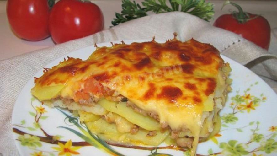 Рецепт картофельной лазанья с фаршем в духовке