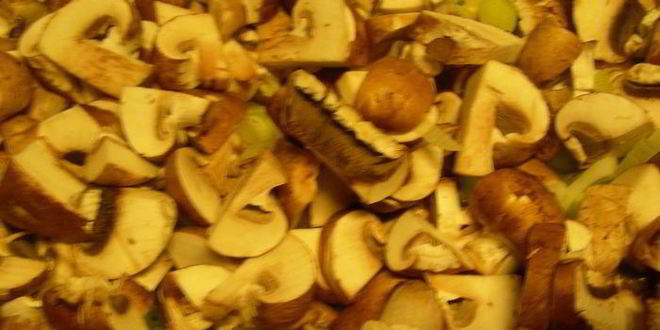 Рецепт лазаний с грибами, луком-пореем и сыром чеддер