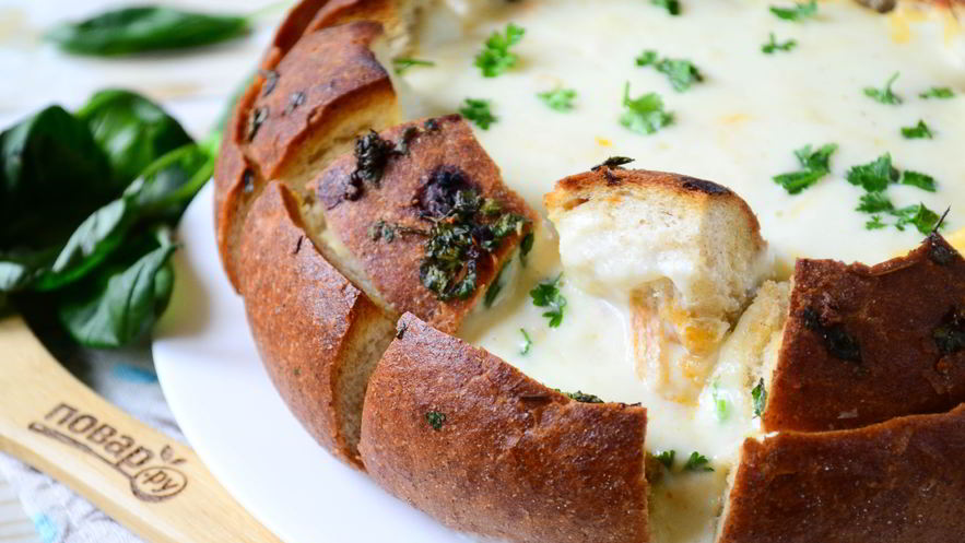 Рецепт лазаний в цветущем хлебе