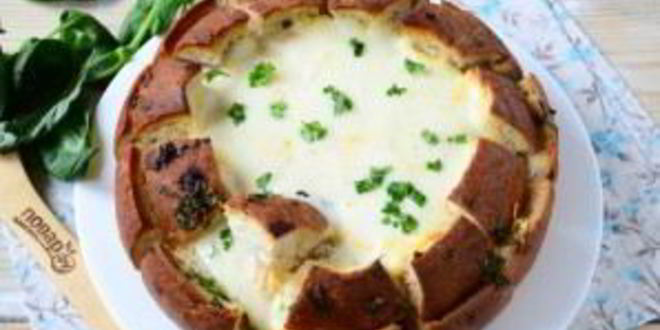 Рецепт лазаний в цветущем хлебе