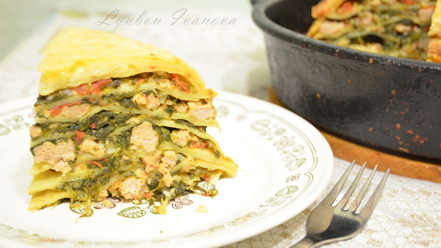 Рецепт острой лазанья из блинчиков