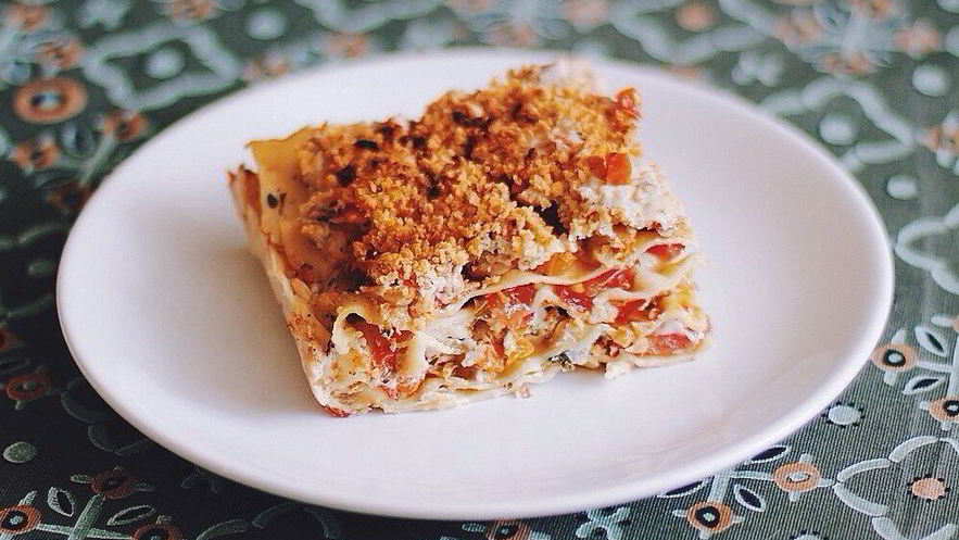 Рецепт овощной лазанья с брокколи и цветной капустой