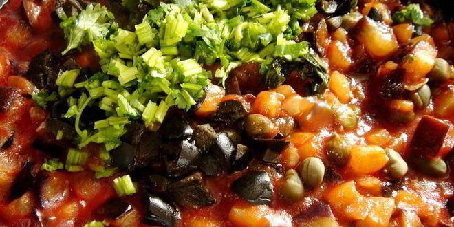 Рецепт фаршированных конкильонь под соусом капоната