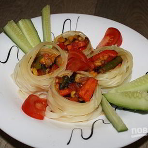 Рецепт Гнезд, фаршированных овощами