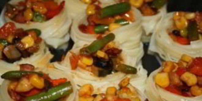 Рецепт гнезд, фаршированных овощами