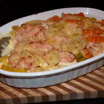 Рецепт Гратен из макарон и копченого лосося