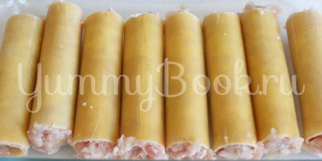 Рецепт каннеллонь с фаршем в томатном соусе