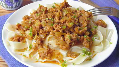 Рецепт Пасты с фаршем и томатной пастой