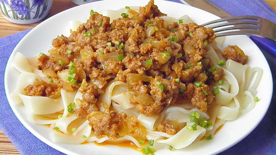 Рецепт пасты с фаршем и томатной пастой