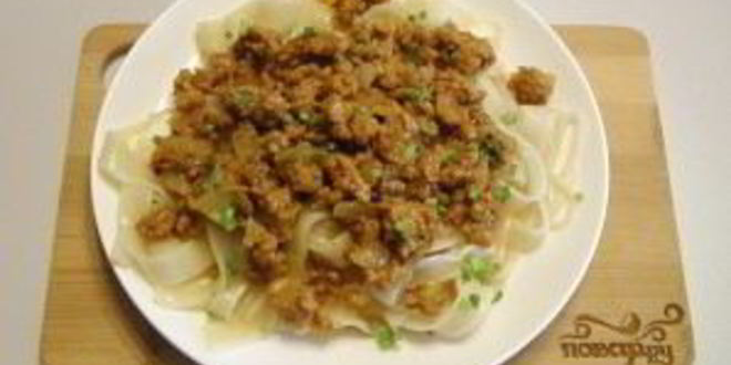 Рецепт пасты с фаршем и томатной пастой