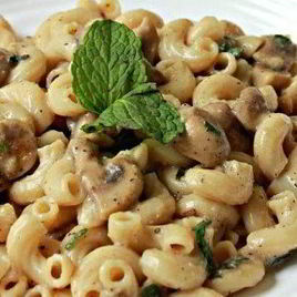 Рецепт Пасты с грибами и нежным мятным соусом
