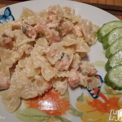 Рецепт Пасты с красной рыбой в сливочном соусе