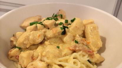 Рецепт Пасты с курицей в сливочном соусе
