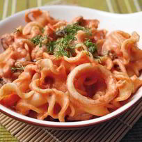 Рецепт Пасты с морепродуктами в томатном соусе